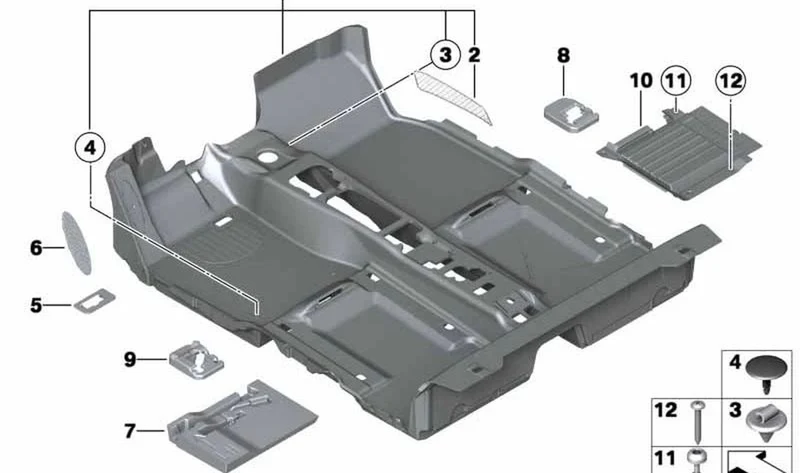 Revestimiento de suelo delantero izquierdo Carbon Black OEM 51472756466 para MINI R56, R57, R57 LCI... y más. Original MINI.