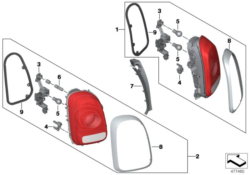 Piloto trasero izquierdo OEM 63219477157 para MINI Countryman F60 (11/2015 - 06/2020). Original MINI.