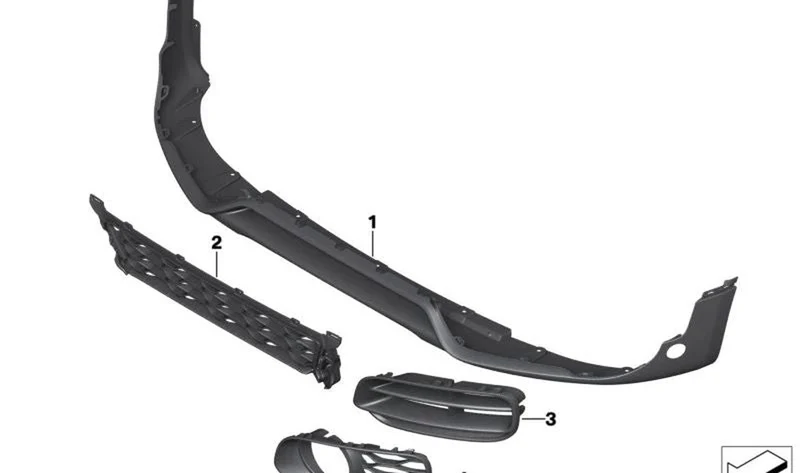 Spoiler delantero OEM 51117390543 para MINI Countryman F60, F60 LCI. Original MINI.
