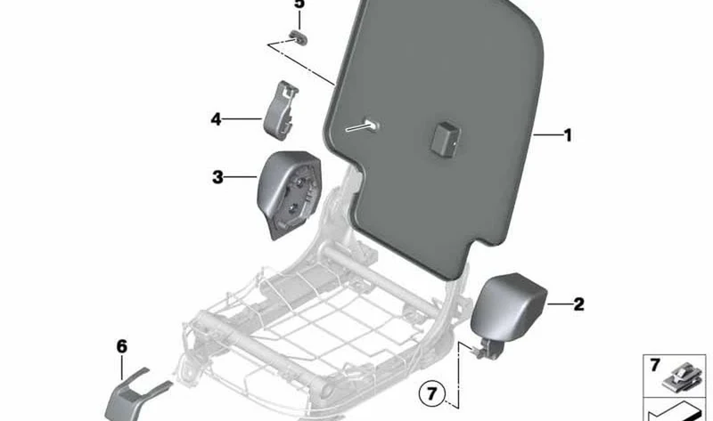 Moldura riel de asiento trasero Carbon Black OEM 52209803546 para MINI Countryman R60, Paceman R61. Original MINI.