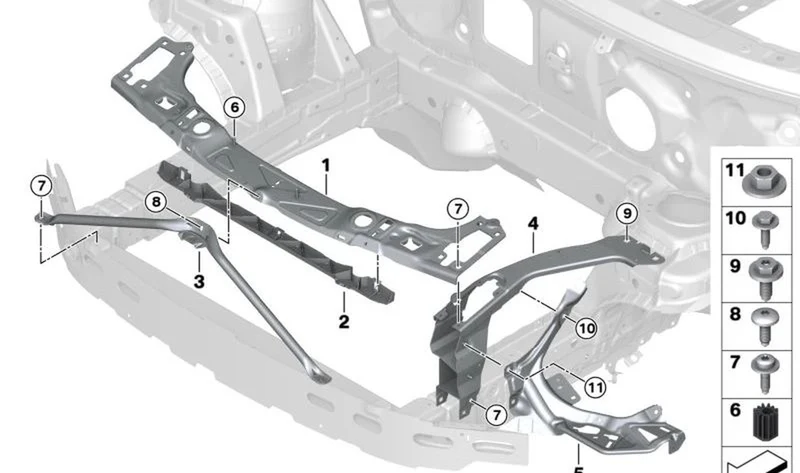 Apoyo izquierdo OEM 51647307873 para MINI F56, F55, Cabrio F57... y más. Original MINI.