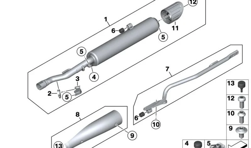 Tornillo cilíndrico OEM 07129908598 para motos BMW R1200GS, R1250GS, F800GS, R18... y más. Original BMW Motorrad.