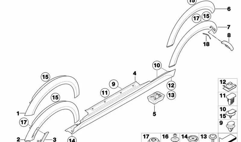 Remate de umbral derecho OEM 51777147916 para MINI R56, R56 LCI, Cabrio R57, Coupé R58, Roadster R59... y más. Original MINI.
