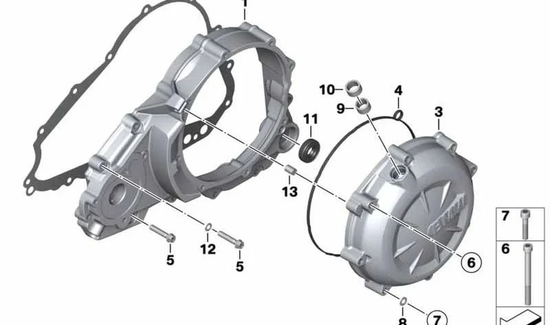 Junta tapa de cárter motor izquierda OEM 11147699390 para BMW G 650 X, G 650 GS. Original BMW Motorrad.