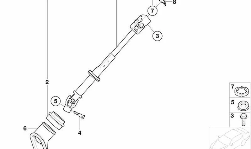 Manguito de dirección OEM 32131504578 para MINI R50, R52, R53. Original MINI.