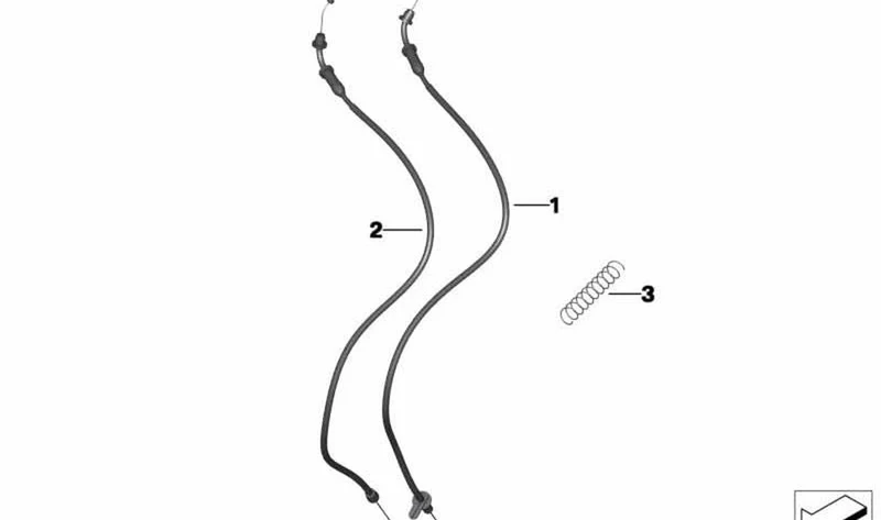 Cable de mando del acelerador abridor OEM 32737725260 para BMW Motorrad C 600 Sport, C 650 Sport, C 650 GT. Original BMW Motorrad.