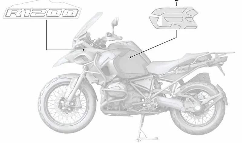 Inscripción derecha OEM 51148544498 para BMW R1200GS Adventure, R1250GS Adventure. Original BMW Motorrad.