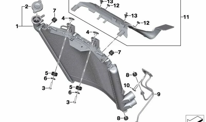 Cierre de tapa OEM 17117105798 para motos BMW S 1000 R, S 1000 RR, F 800 GS... y más. Original BMW Motorrad.