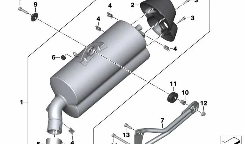 Silenciador adicional OEM 18518556914 para BMW Motorrad C 650 GT (2015-2020). Original BMW Motorrad.