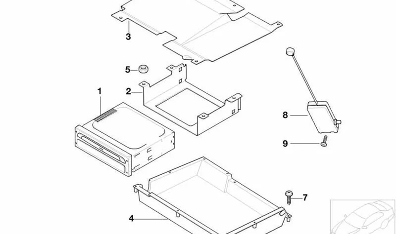 Soporte de ordenador de navegación OEM 65906914396 para MINI R50, R53, Cabrio R52. Original MINI.