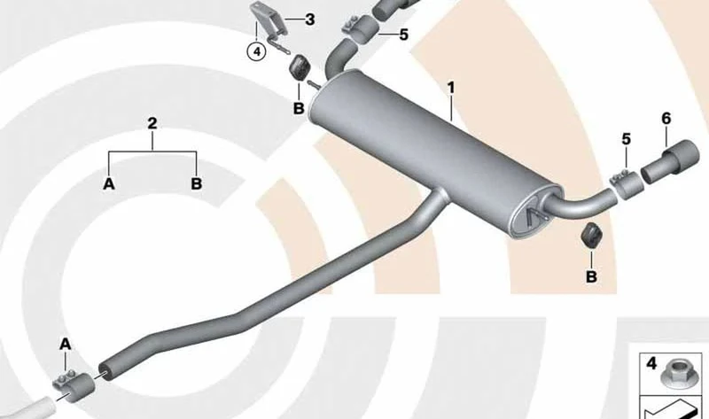 Embellecedor de tubo de escape trasero OEM 18309807157 para MINI Countryman R60, Paceman R61. Original MINI.