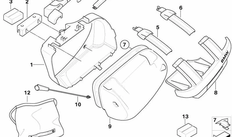 Unidad regulador trasero derecho OEM 71607691326 para motos BMW F800GT, F800S, K1200S, K1300S... y más. Original BMW Motorrad.