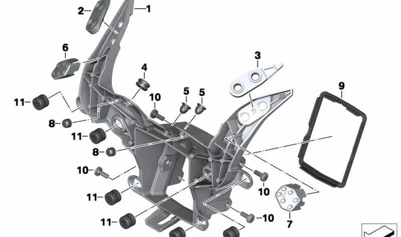 Tope de goma derecho OEM 46637724034 para motos BMW S 1000 RR (K46), HP4 (K42). Original BMW Motorrad.
