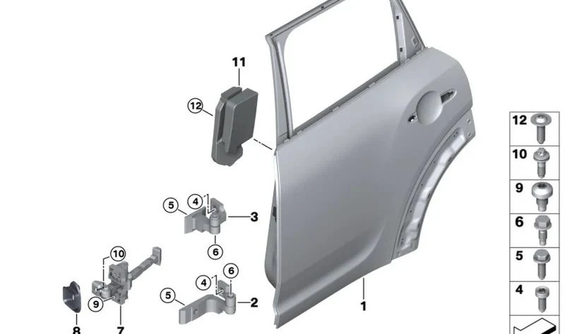 Crashpad puerta trasera izquierda OEM 51717390043 para MINI Countryman F60, F60 LCI. Original MINI.