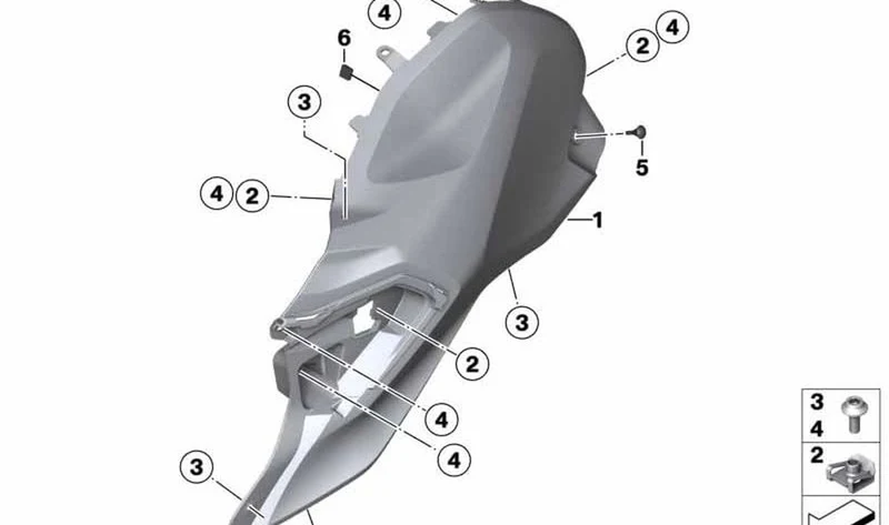 Cubierta de depósito pieza bruta izquierda OEM 46637922109 para motos BMW G 310 GS. Original BMW Motorrad.