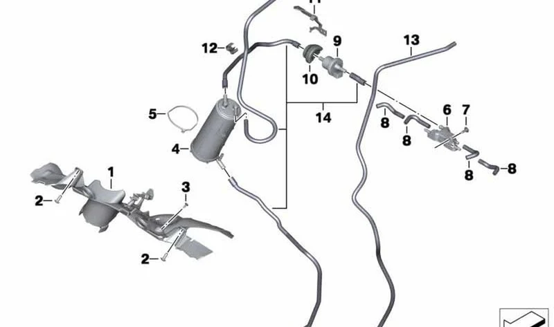 Soporte válvula de ventilación OEM 16138551288 para motos BMW S 1000 RR, S 1000 R, S 1000 XR. Original BMW Motorrad.