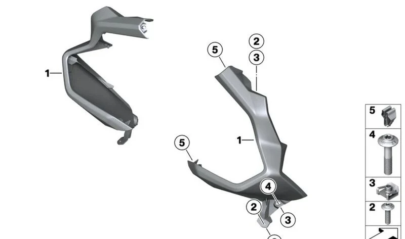Protección de mano izquierda OEM 46637924141 para motos BMW K1600 GT, K1600 GTL, K1600 Bagger. Original BMW Motorrad.