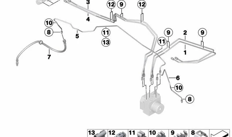 Tubería de freno delantera OEM 34309812661 para MINI Countryman R60, Paceman R61. Original MINI.