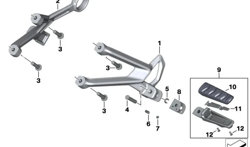 Remache de macho OEM 07119905228 para BMW Motorrad F 800 GT, F 900 R, R 1200 R... y más. Original BMW Motorrad.