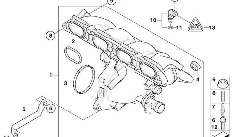 Sensor de presión de admisión OEM 13627540508 para MINI Cooper S R55, R56, R57. Original MINI.