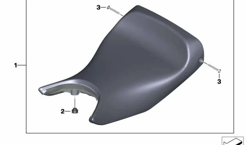 Asiento individual autoridades negro OEM 52538544563 para BMW Motorrad F 800 S, F 800 ST, F 800 GT. Original BMW Motorrad.