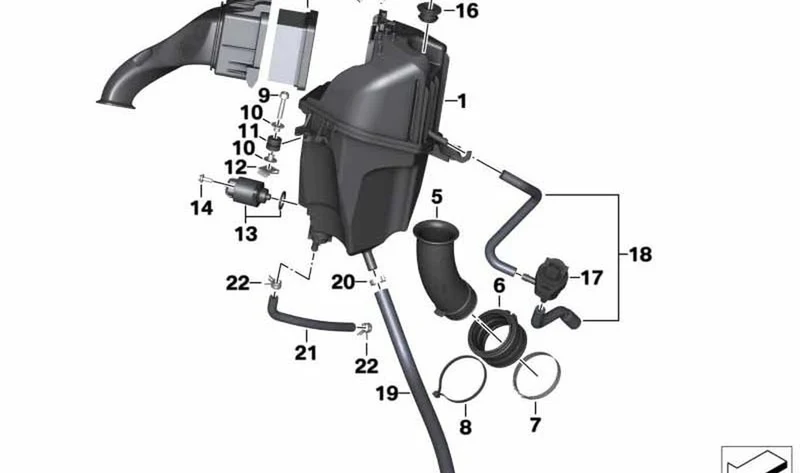 Válvula conmutadora sistema aire secundario OEM 11738556600 para BMW Motorrad G 310 GS, G 310 R. Original BMW Motorrad.