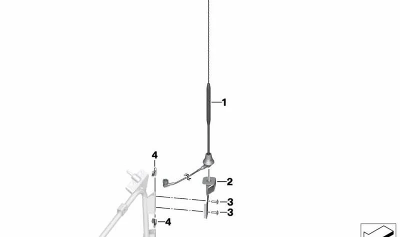 Soporte de antena OEM 65218548503 para motos BMW R1200RT, R1250RT. Original BMW Motorrad.