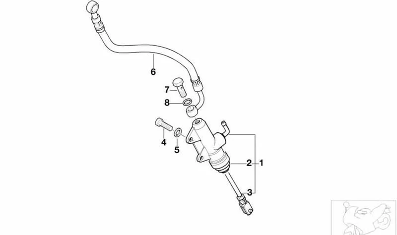 Tubo flexible de freno delantero OEM 34322333221 para motos BMW K1200LT (K589). Original BMW Motorrad.