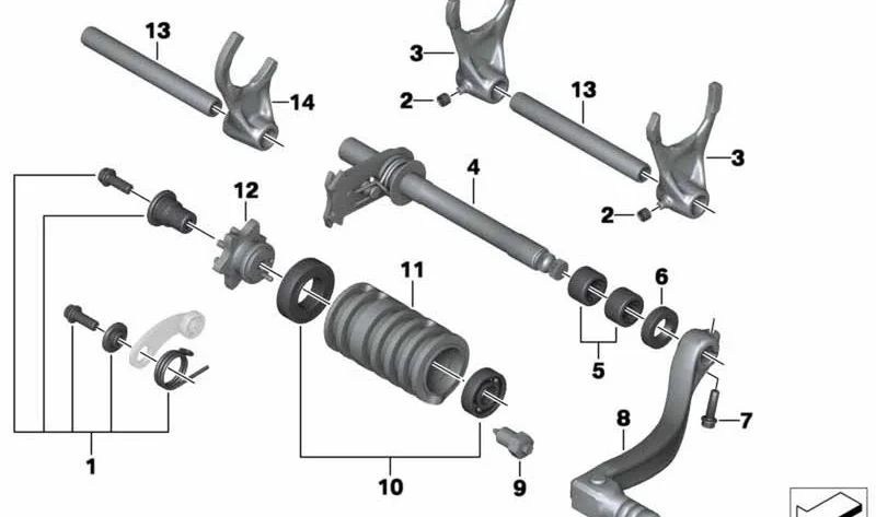 Rail de mando OEM 23007707045 para BMW Motorrad G450X (2008-2011). Original BMW Motorrad.