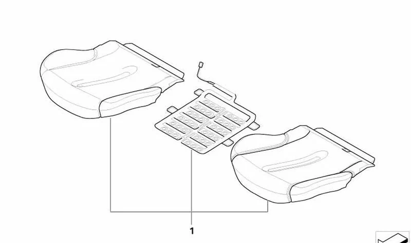 Módulo acolchado deportivo delantero cuero art. OEM 52106961319 para MINI R50, R53, Cabrio R52. Original MINI.