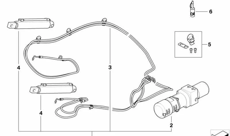 Conjunto tubería hidráulica derecho OEM 54342758426 para MINI Cabrio R57, R57 LCI. Original MINI.