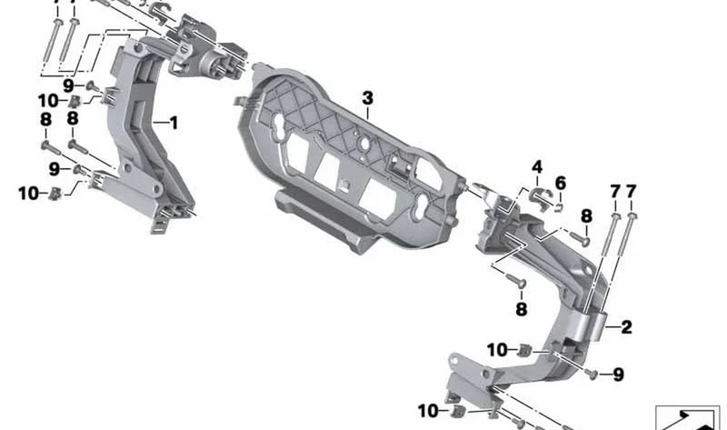 Colisa derecha OEM 46638534858 para motos BMW R1200RT, R1250RT. Original BMW Motorrad.