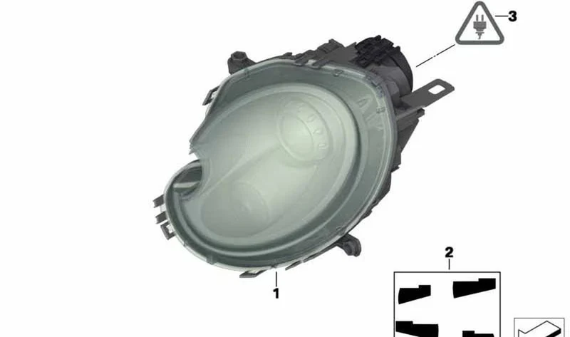 Faro delantero izquierdo con intermitente amarillo OEM 63122751263 para MINI R56, R55, R57, R58, R59... y más. Original MINI.