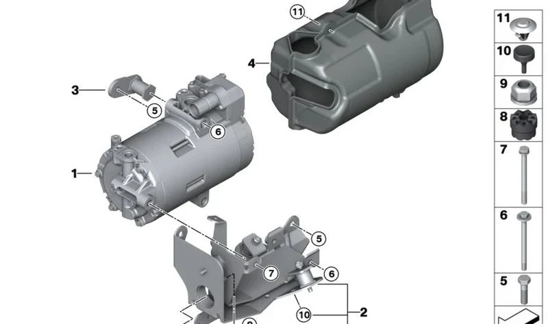 Soporte superior OEM 64126998228 para MINI F56 BEV, F56 BEV LCI, F57 BEV. Original MINI.