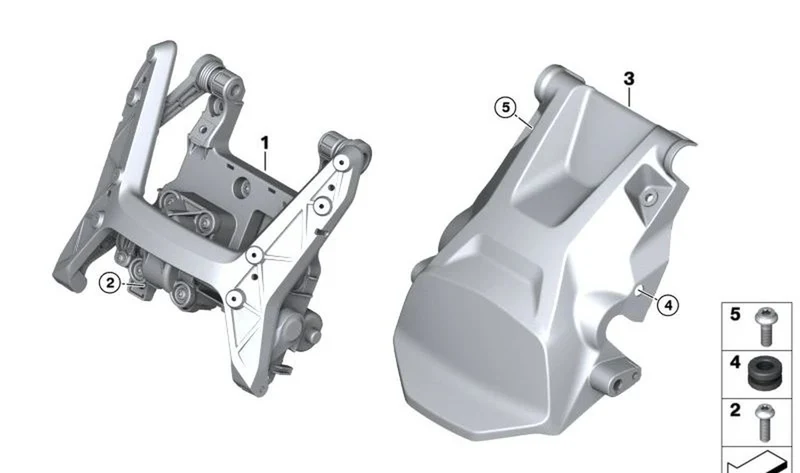 Ajustador del parabrisas eléctrico OEM 46631541500 para motos BMW R1300GS, R1300GS Adventure. Original BMW Motorrad.