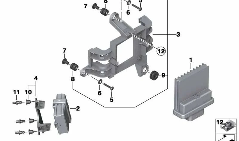 Soporte módulo básico OEM 61317727933 para motos BMW K 1600 GT, K 1600 GTL, K 1600 Bagger... y más. Original BMW Motorrad.