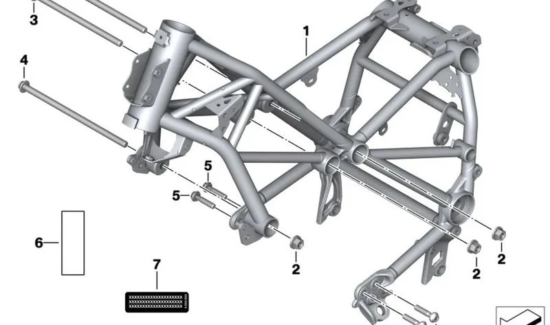 Semichasis delantero OEM 46518414318 para BMW Motorrad R1200R, R1250R. Original BMW Motorrad.