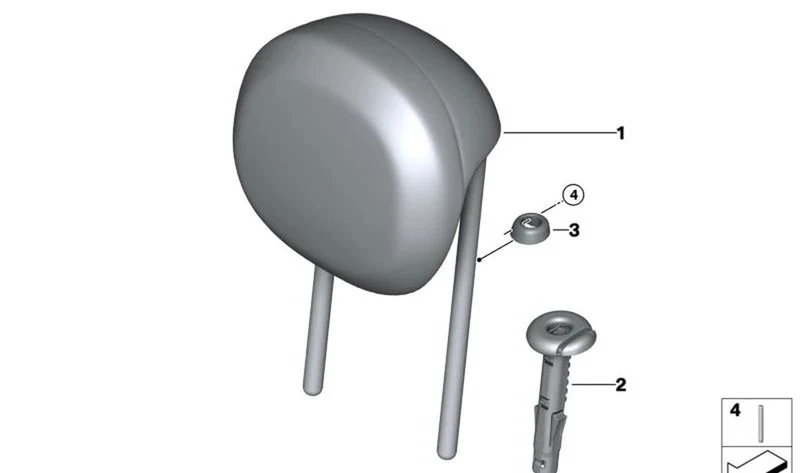 Apoyacabezas de cuero gris satinado OEM 52207939737 para MINI Cabrio F57, F57 LCI. Original MINI.