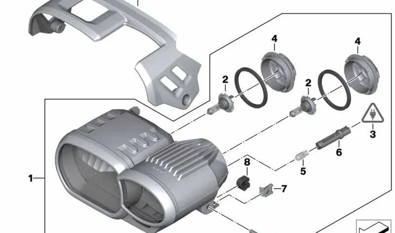 Faro delantero OEM 63128535149 para motos BMW K1200R, K1200R Sport, K1300R. Original BMW Motorrad.