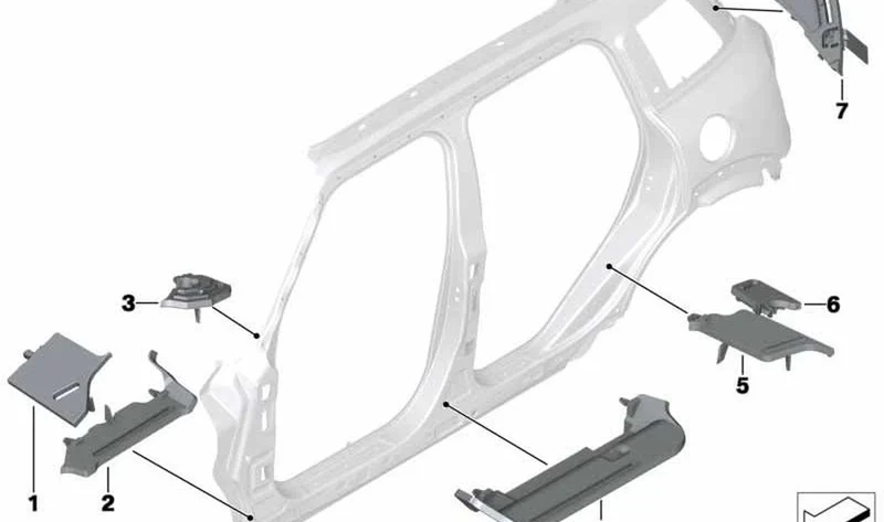 Pieza conformada pasarruedas exterior izquierda OEM 41009800371 para MINI Countryman R60 (2010-2016). Original MINI.