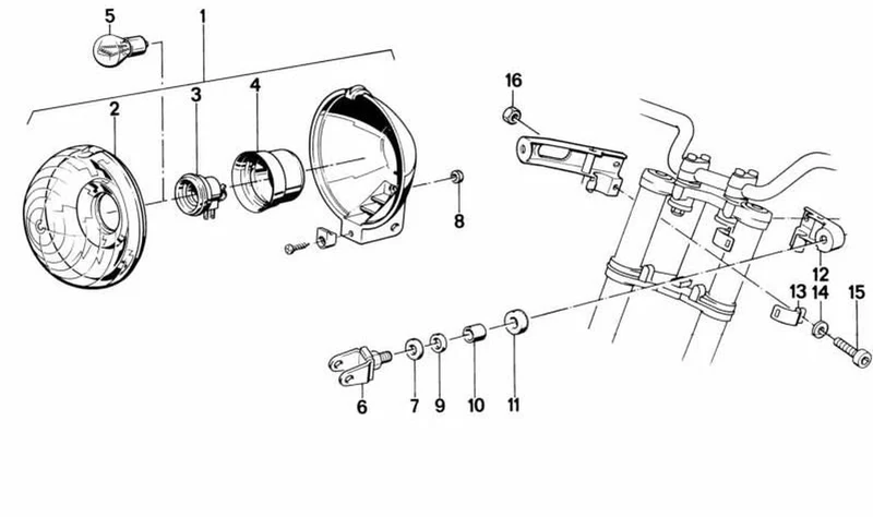 Soporte derecho OEM 46632300114 para BMW Motorrad K100, K75... y más. Original BMW Motorrad.