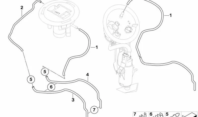 Tubo flexible OEM 16137683577 para BMW Motorrad R1200S, HP2 Sport. Original BMW Motorrad.