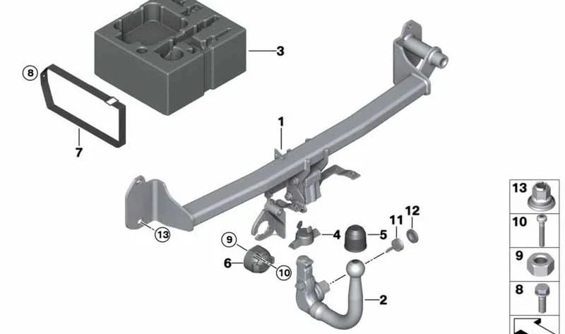 Travesaño preparación portaequipajes trasero OEM 71606884563 para MINI Countryman F60, F60 LCI. Original MINI.