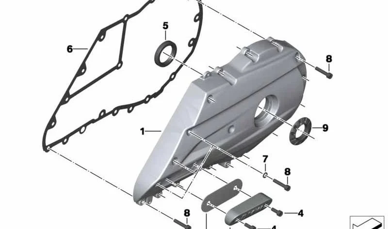 Junta trasera OEM 33358524771 para motos BMW C 600 Sport, C 650 Sport, C 650 GT. Original BMW Motorrad.