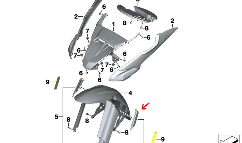 Guardabarros delantero OEM 46617716309 para motos BMW F 800 GS (K72), F 800 GS Adventure (K75)... y más. Original BMW Motorrad.