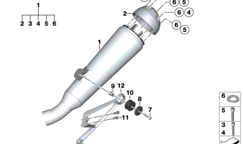 Silenciador adicional OEM 18518561326 para BMW Motorrad R nineT Pure (K22) 2016-2020. Original BMW Motorrad.