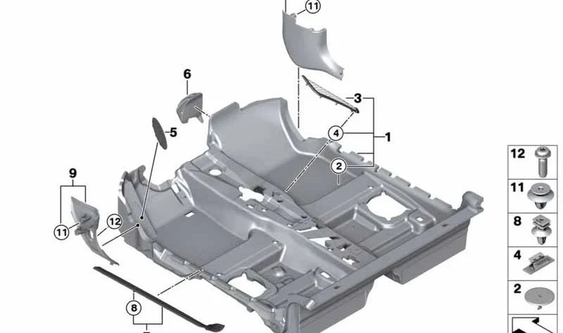 Revestimiento de suelo delantero OEM 51477315547 para MINI Cabrio F57, F57 LCI. Original MINI.