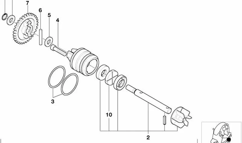 Bomba de agua OEM 11517655261 para motos BMW C1 0191, C1 0192. Original BMW Motorrad.