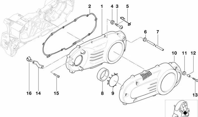 Tapa de ventilación para transmisión por correa OEM 11117650190 para BMW Motorrad C1 (10/1999 - 04/2003). Original BMW Motorrad.