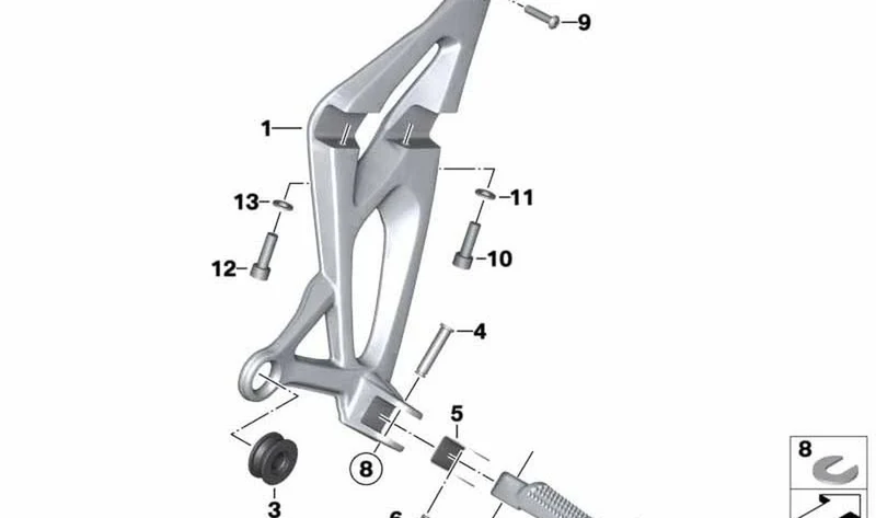 Placa OEM 46717660164 para motos BMW K1200S, K1300S, K1200R, K1300R, HP2 Enduro, HP2 Megamoto, R1200S, S1000RR. Original BMW Motorrad.